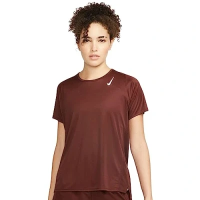 Image of NIKE Women&#039;s Dri FIT Race Top Shor Sleeve T Shirt (as8, Alpha, l, Regular, Regular) Bronze