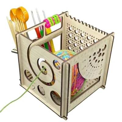 Image of Tedious All In Yarn Bowls for Knitting 1 Pc/2 Wooden Bowl Multifunctional Holder Storage Boxes Accessories Organiser Crochet &amp; (Only Bowl)