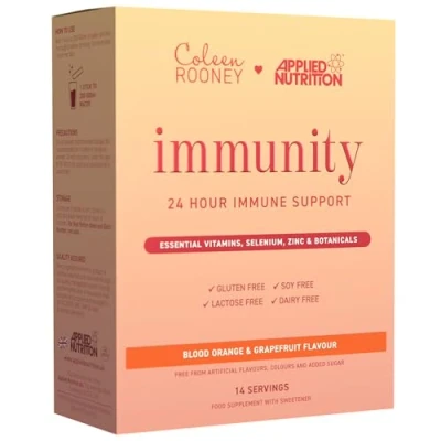 Image of Applied Nutrition Coleen Rooney Immunity Powder Vitamin &amp; Mineral Boost Best 24 Hour Immune Support Vegan Defense Enhanced Vitality (14 Servings) (Blood Orange Grapefruit)