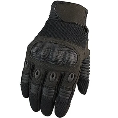Image of Full Finger Touch Screen Contact Gloves Hard Knuckle Cycling Biking Paintball Airsoft (Black, Large)