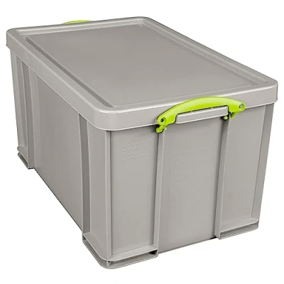 Image of Really Useful Plastic Storage Box 84 Litre Recycled Dove Grey