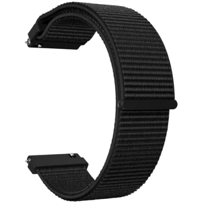 Image of TOOBUR 22mm Watch Strap, Nylon Quick Release Straps, Adjustable Solo Loop for Men Women, Compatible with watches lug width, universal model, Balck