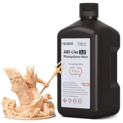 Image of ELEGOO ABS Like 3D Printer Upgraded Resin 3.0 Yellow 2kg, 405nm UV Curing Photopolymer for LCD Printing