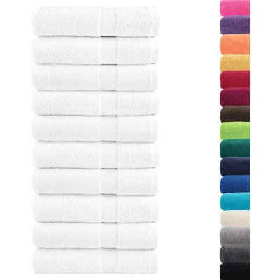 Image of vidaXL Premium Hand Towels SOLUND 10pcs White 50x100cm 600gsm