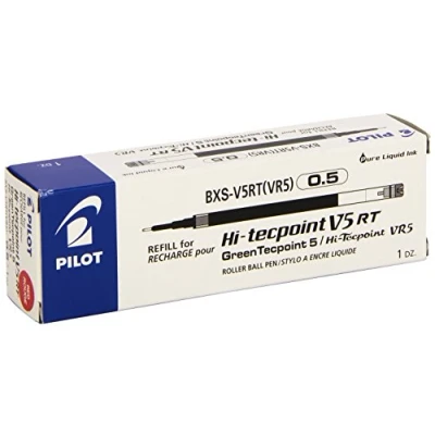 Image of Pilot Refills for V5 RT/Greenball 0.5 mm Tip (Box of 12) Red