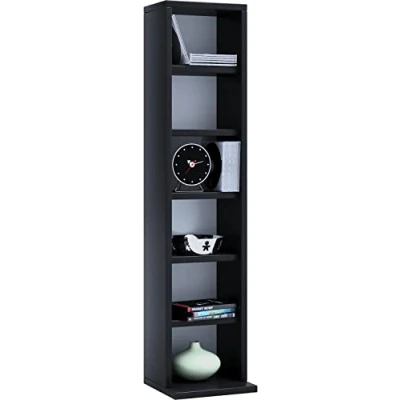 Image of VCM Shelf Cabinet Furniture Storage Unit Bookcase CD Display Wooden Elementa Black
