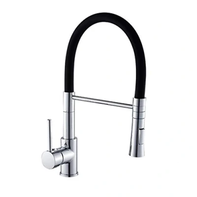 Image of Universal Flexibility Spray Head Black Kitchen Tap Chrome Sink Mixer 360Rotation with Aerator Deck Mounted Single Lever Retro Torneira Cozinha