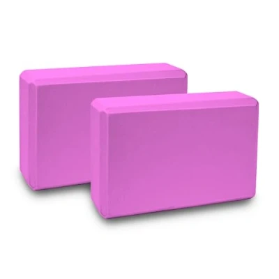 Image of Zangco 2 Pack High Density Yoga Blocks Non Slip EVA Foam Support for Yoga, Pilates, and Flexibility Training (Pink Foam)