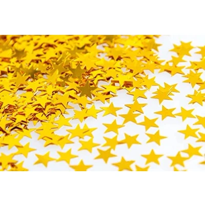 Image of 14 Gram Golden Stars Table Scatter Confetti Birthday Wedding Anniversary Christmas Festive Party Decorations, Gold