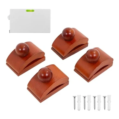 Image of Katai Quilt Clamps Set of 4, Small, Wood, Wall Mount Hangers for Rug, Tapestry Complete with Screws and Tape Measure