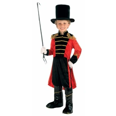 Image of Bristol Novelty 72394 Ring Master Costume Set for Kids Fancy Dress, Black/Red/Gold, 9 11 Years