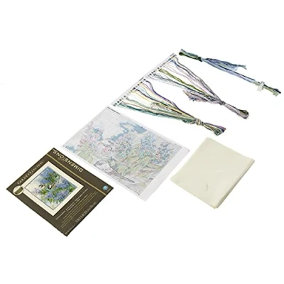Image of Dimensions Chickadees &amp; Lilacs, Cotton, Ivory Aida, 12 x 16 (30 41 cm)