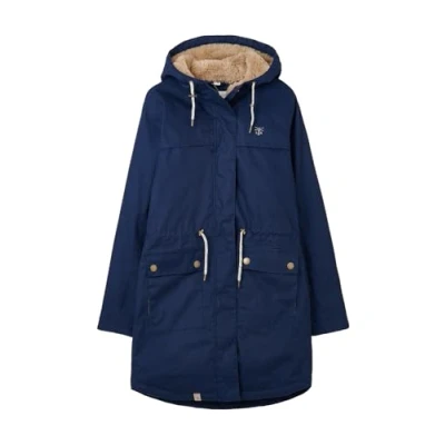 Image of LightHouse Women&#039;s Isobel Hooded Waterproof Coat Ladies Breathable, Windproof, 3/4 Length Jacket with Insulated Padding and Faux Fur Lined Hood Navy 18