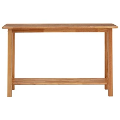 Image of Premier Housewares Rectangular Console Table Hallway Tropical Hevea Telephone Wood Tables Natural