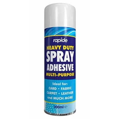 Image of 1 Heavy Duty Adhesive Glue Spray 300ml Pair of Disposable Gloves Card Paper Carpet Leather Vinyl Fabric by Swiss Signature
