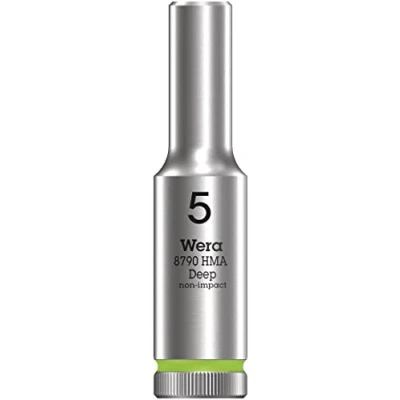 Image of Wera 05004501001 8790 HMA Deep Socket, Fluorescent Green, 5.0 mm