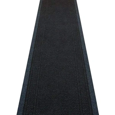 Image of WDC ONLINE eXtreme® Aztec Blue Long Hall &amp; Stair Carpet Runner 66cm wide choose your own size in 1ft(foot) lengths
