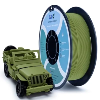 Image of ZIRO Matte PLA Filament 1.75mm, 1KG 3D Printer Filament, High Toughness PLA, Dimensional Accuracy +/ 0.03mm, Military Green