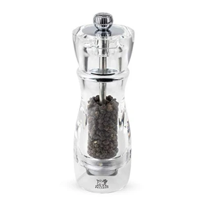 Image of Peugeot Vittel Manual Pepper Mill Adjustable Grinder, Acrylic, Clear, 16 cm