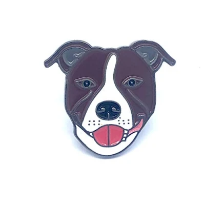Image of Patch Nation Staffordshire Bull Terrier Staffy Metal Cosplay Pin Badge Brooch (Brown)