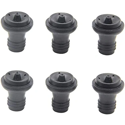 Image of Wine Saver Vacuum Stoppers, Set of 6, Rubber for Pump Preserver, Bottle Corks To Preserve Flavor Best Air Stoppers Keep Fresh