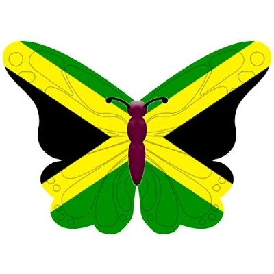 Image of 24 Edible Pre Cut Wafer Butterfly Cake Toppers: Jamaica