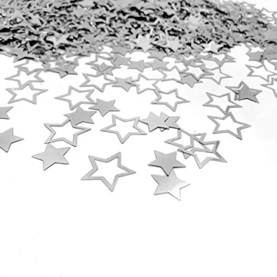 Image of Sliver Star Confetti Glitter Sprinkles for Party Table Scatters Decoration Birthday Baby Shower Wedding Festival Supplies Metallic Foil 45g 1.6OZ 1100Pcs