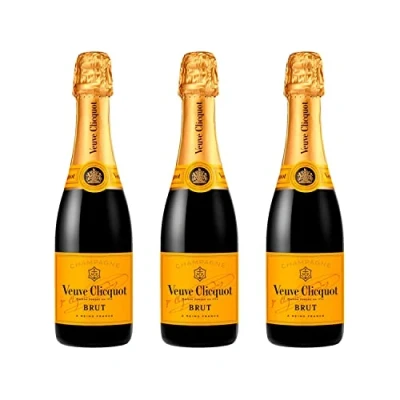 Image of Veuve Clicquot Yellow Label Brut Champagne 37.5cl Pack of 3 12% ABV