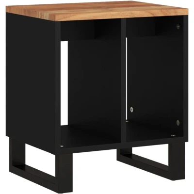 Image of vidaXL Side Table 40x31x46 cm Solid Wood Acacia&amp;Engineered