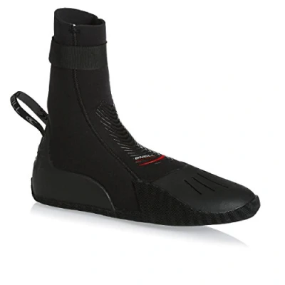 Image of ONeill Heat 3mm Round Toe Wetsuit Boot Boots Black Unisex Anti flush shin strap. 3mm. Rinse with cold water only Footwear Size 12