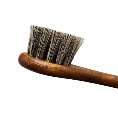Image of Birch Premium Quality Horse Hair Dauber Application Shoe Brush, 100% Horsehair, Shine Buff Polish Leather Shoes &amp; Footwear [150mm x 41mm 11mm] (Natural Hair)
