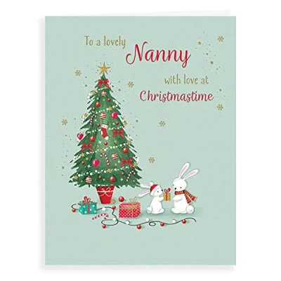 Image of Piccadilly Greetings Character Christmas Card Nanny 8 x 6 inches