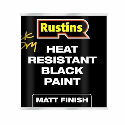 Image of RUSTINS Heat Resistant Black Paint 500ml
