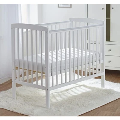 Image of Kinder Valley Sydney Baby Compact Cot White with Mattress Included, 3 Adjustable Height Positions &amp; Water Resistant Cover Space Saver