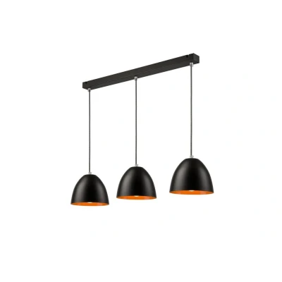 Image of Livia Bar Pendant Ceiling Light Black, 3x E27