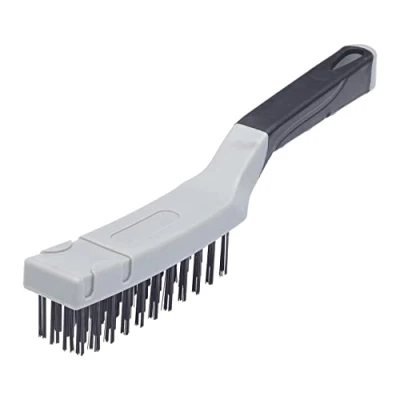 Image of ProDec 11 inch Wire Brush, 4 High Density Rows of Steel for Heavy Duty Cleaning Wood, Metal, Masonry, Paint &amp; Grime Removal, Rust, Grills, Tiles, Brick, 11&quot;