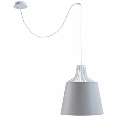 Image of Lea Dome Pendant Ceiling Light Grey, 38cm, 1x E27, 200cm Wire
