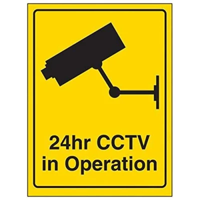Image of V Safety 24Hr CCTV Camera In Operation Sign 150mm x 200mm Rigid Plastic