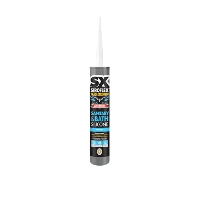 Image of SX Clear Contractors Sanitary Silicone Sealing Baths, Showers, Kitchens &amp; Basins Anti fungal Properties Waterproof Seal Interior Exterior Use 300ml