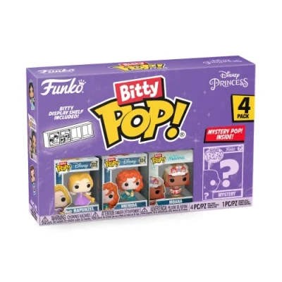 Image of Funko Bitty POP! Disney Princess Rapunzel, Merida, Moana and A Surprise Mystery Mini Figure 0.9 Inch (2.2 Cm) Collectable Stackable Display Shelf Included Gift Idea Party Bags Stocking