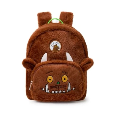 Image of The Gruffalo Kids Mini Furry Backpack Girls &amp; Boys Brown Fluffy Rucksack with Adjustable Straps Children’s Novelty Face Bag 3D Ears and Horns Story Book Series Merchandise Gift