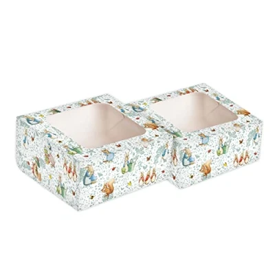 Image of Anniversary House Beatrix Potter Square Treat Boxes with Window Pack of 2