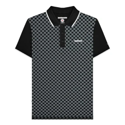 Image of Lambretta Mens Checkerboard Polo Shirts (Black) Medium