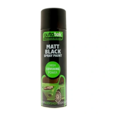 Image of Autotek Professional High Covering Power Spray Paint, Matt Black, 500 ml