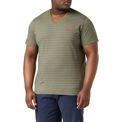 Image of Levi&#039;s Men&#039;s Original Housemark V Neck T Shirt Martini Olive (Green) XS