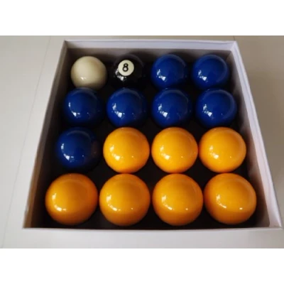 Image of Blue and Yellow 2 Inch Pool Ball Set (1 7/8 Cue Ball)