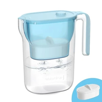 Image of Waterdrop Water Filter Jug, NSF Certified 2.5L Jug with 1x90 Days Filter, Reduces Lead, Fluoride, Chlorine and More, BPA Free, Blue (Replacement Filter: WD PF 01A Plus)