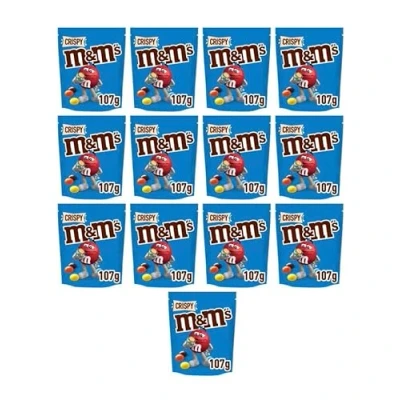 Image of M&amp;M&#039;s Crispy Chocolate Bag 107g x 12 (Full Case)