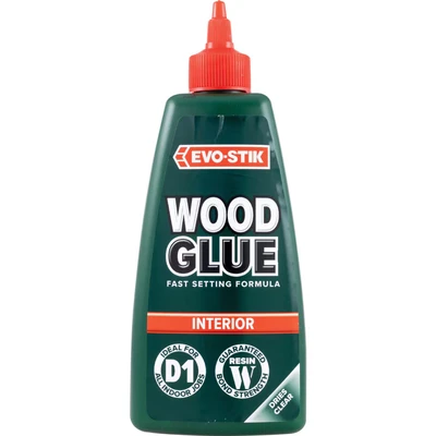Image of EVO STIK Wood Glue Interior, Extra Strong, Fast Setting, Suitable for All Types, Dries Clear, 500ml