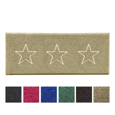 Image of Nicoman Star Motif Embossed Shape Entrance Door Mat Dirt Trapper Washable Barrier Doormat Watertight Indoor or Outdoor (Runner, Beige, 150 x 60cm)